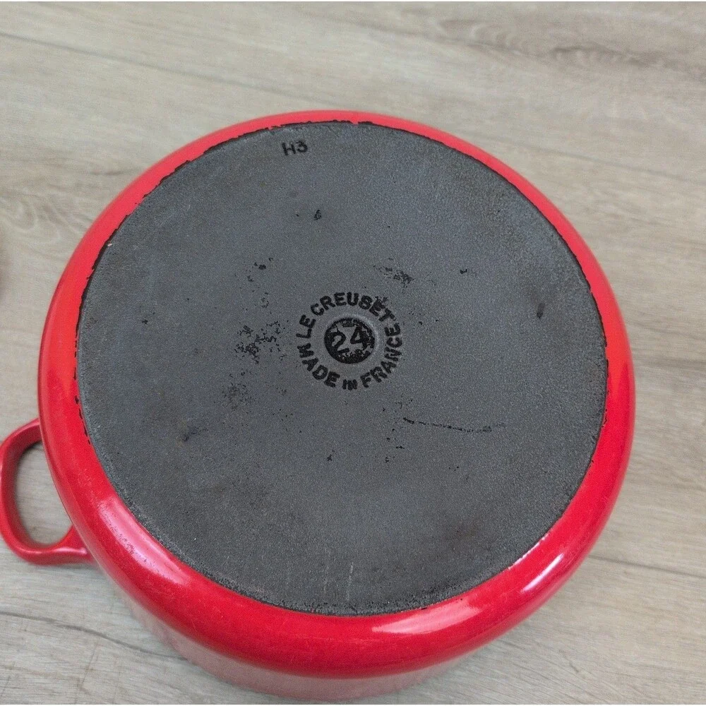 Le Creuset Doufeu Enamel Cast Iron Dutch Oven W/ Lid Red #24 4.5QT France